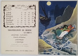 MOAL LIC [Illustrateur] "Comment on s'enrhume à la mer en 12 images de Moal Lic" [Plaquette publicitaire Calendrier 1958 COMPLET]