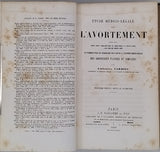 TARDIEU Ambroise "Étude médico-légale sur les attentats aux mœurs" avec à la suite deux autres titres de ses Étude médico-légales : "L’avortement ..." et "La pendaison, la strangulation et la suffocation"