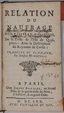 [HAMEL Hendrik] "Relation du naufrage d'un vaisseau holandois, sur la Coste de l'Isle de Quelpaerts : Avec la description du Royaume de Corée : Traduite du flamand par Monsieur Minutoli"