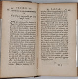 PASCAL Blaise "Pensées de M. Pascal sur la religion et sur quelques autres sujets. Qui ont esté trouvées après sa mort parmy ses papiers" Seconde [troisième] édition de 1670