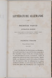 TASTU Amable (Mme) "Tableau de la Littérature allemande depuis l’établissement du christianisme jusqu’à nos jours"