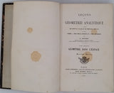 PRUVOST Émile "Leçons de Géométrie analytique à l'usage des élèves de la classe de mathématiques spéciales et des candidats à l'École Normale supérieure et à l'École Polytechnique"