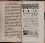 BOURGUET Louis "Lettres philosophiques sur la formation des Sels et des Crystaux et sur la Génération et le Mechanisme Organique des Plantes et des Animaux à l'occasion de la Pierre Bélemnite et de la Pierre Lenticulaire"