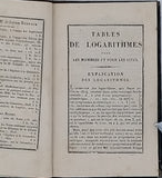 DE LALANDE Jérôme "TABLES DE LOGARITHMES POUR LES NOMBRES ET LES SINUS"