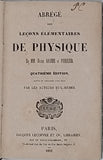 BAUME Victor, POIRRIER C. "ABRÉGÉ DES LECONS ELEMENTAIRES DE PHYSIQUE"