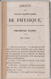 BAUME Victor, POIRRIER C. "ABRÉGÉ DES LECONS ELEMENTAIRES DE PHYSIQUE"