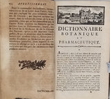 Dom NICOLAS "DICTIONNAIRE BOTANIQUE ET PHARMACEUTIQUE CONTENANT LES PRINCIPALES PROPRIÉTÉS DES MINÉRAUX, DES VÉGÉTAUX ET ANIMAUX D'USAGE AVEC LES PRÉPARATIONS DE PHARMACIE INTERNES ET EXTERNES LES PLUS USITÉES EN MÉDECINE ET CHIRURGIE"