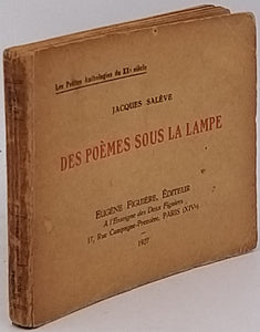 SALÈVE Jacques "Des Poèmes sous la lampe"