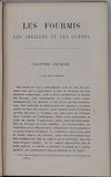 LUBBOCK John (Sir) "Fourmis Abeilles et Guêpes études expérimentales sur l'Organisation et les Moeurs des Sociétés d'Insectes Hyménoptères"