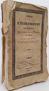 HERVIEU Jean-Louis-François [Abbé] "ESSAI SUR L'ELECTRICITE ATMOSPHERIQUE Et son influence sur les phénomènes météorologiques"