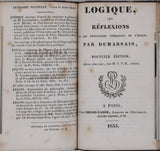 CONDILLAC "Logique ou les premiers développemens de l’art de penser" relié à la suite DUMARSAIS "Logique ou réflexions sur les principales opérations de l’esprit"