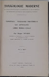 DOURIS Roger "TOXICOLOGIE MODERNE A L'USAGE DES ÉTUDIANTS EN MÉDECINE ET EN PHARMACIE DES MÉDECINS LÉGISTES ET DES CHIMISTES EXPERTS"