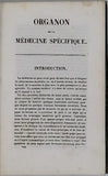 RAU Gottlieb-Ludwig "NOUVEL ORGANE DE LA MÉDECINE SPÉCIFIQUE OU EXPOSITION DE LA MÉTHODE HOMÉOPATHIQUE DANS SON ÉTAT ACTUEL"