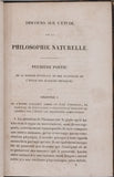 HERSCHEL John Frederick William "Discours sur l'étude de la philosophie naturelle ou exposé de l'histoire des Procédés et des Progrès des sciences physiques et naturelles"