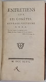 Sans Nom [Gilles Basset des Rosiers] "ENTRETIENS SUR LES COMÈTES OUVRAGE POSTHUME" relié à la suite VILLEMOT Philippe "NOUVEAU SYSTÈME  OU NOUVELLE EXPLICATION DU MOUVEMENT DES PLANÈTES"