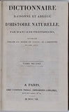 Anonyme [JOLYCLERC Nicolas] "DICTIONNAIRE RAISONNÉ ET ABRÉGÉ D'HISTOIRE NATURELLE PAR D'ANCIENS PROFESSEURS ; ouvrage consacré aux progrès des sciences, de l'agriculture et des arts"