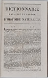 Anonyme [JOLYCLERC Nicolas] "DICTIONNAIRE RAISONNÉ ET ABRÉGÉ D'HISTOIRE NATURELLE PAR D'ANCIENS PROFESSEURS ; ouvrage consacré aux progrès des sciences, de l'agriculture et des arts"